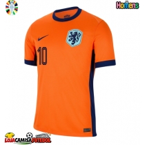 Camisa de Futebol Holanda Memphis Depay #10 Equipamento Principal Europeu 2024 Manga Curta